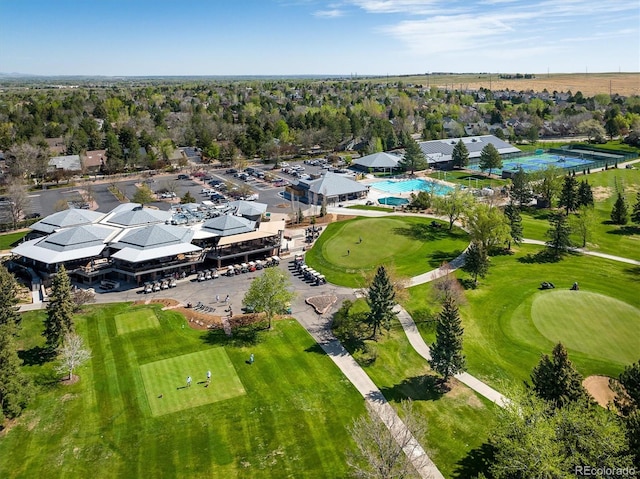 4936 Clubhouse Cir, Boulder, CO 80301 - drone / aerial view of a golf course and a pool area