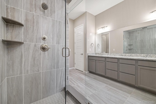 6725 Mentha Dr, Castle Rock, CO 80108 - full bathroom with vanity and a stall shower