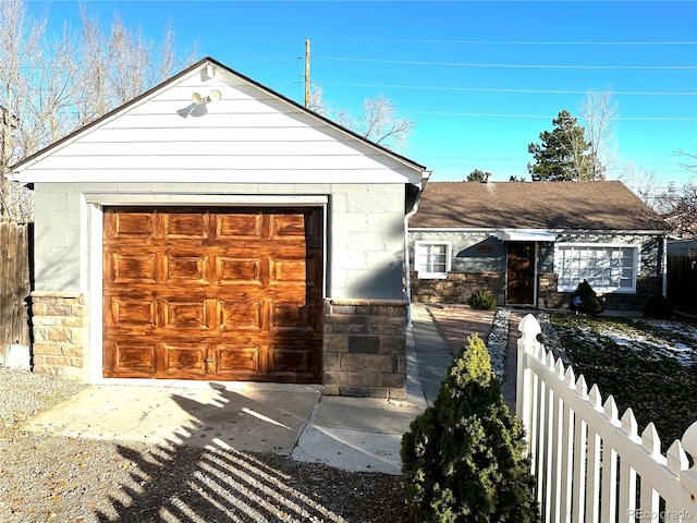 view of garage