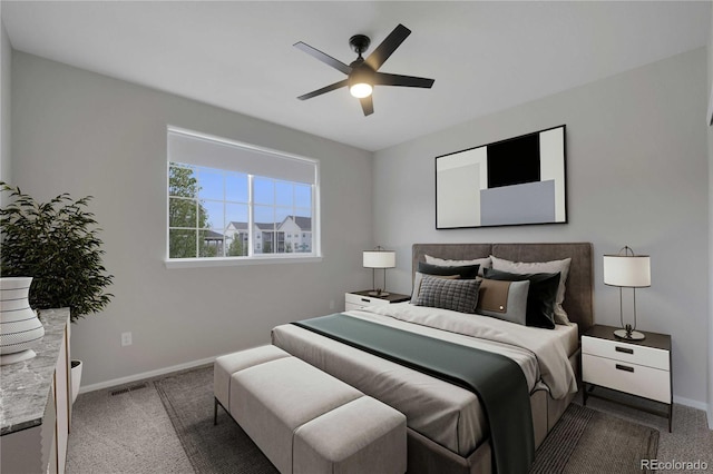 1867 Abundance Dr, Windsor, CO 80550 - bedroom with carpet floors, a ceiling fan, and baseboards