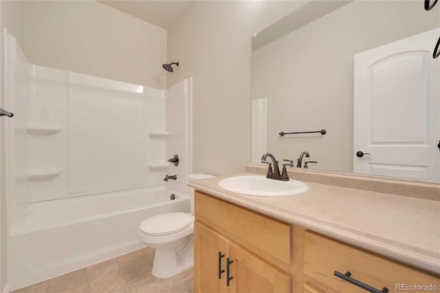 1867 Abundance Dr, Windsor, CO 80550 - bathroom featuring vanity,  shower combination, and toilet