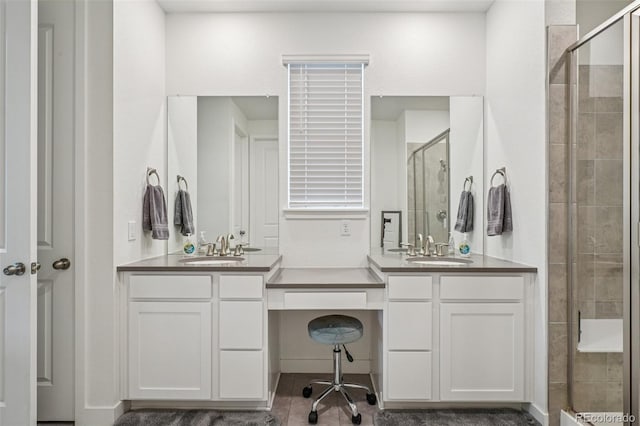12841 Lake Port St, Longmont, CO 80504 - bathroom featuring a shower stall and vanity