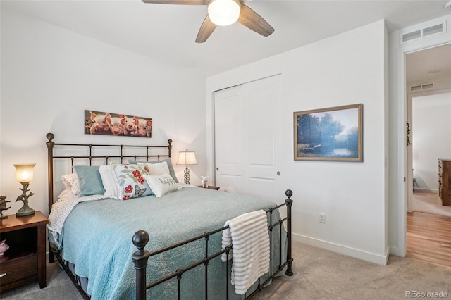 12841 Lake Port St, Longmont, CO 80504 - bedroom featuring a closet, carpet flooring, and ceiling fan