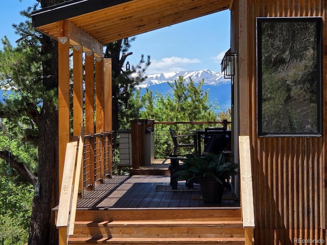 1435 E Longbow Dr, Jefferson, CO 80456 - wooden deck with a mountain view