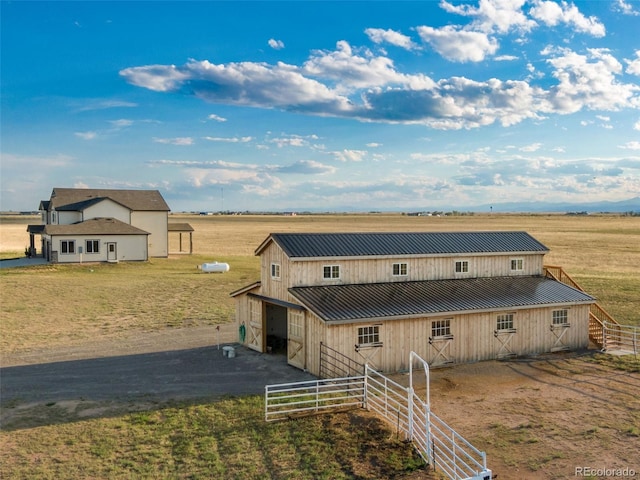 drone / aerial view with a rural view