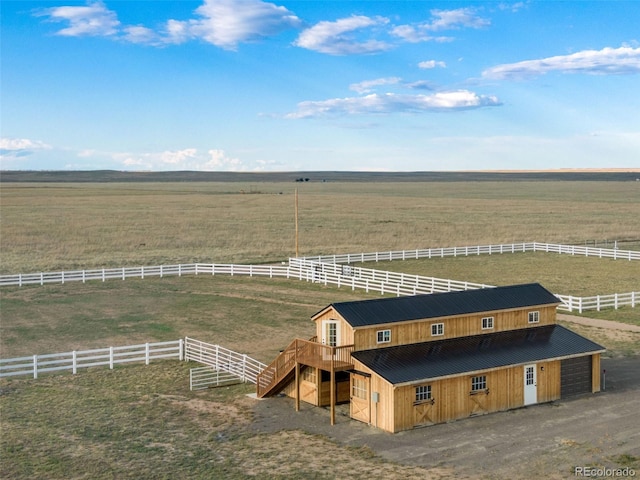 bird's eye view with a rural view