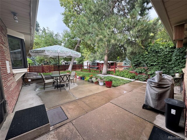 view of patio with grilling area