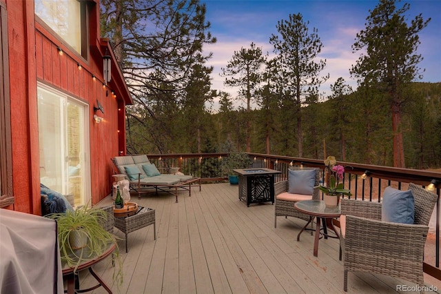 view of deck at dusk