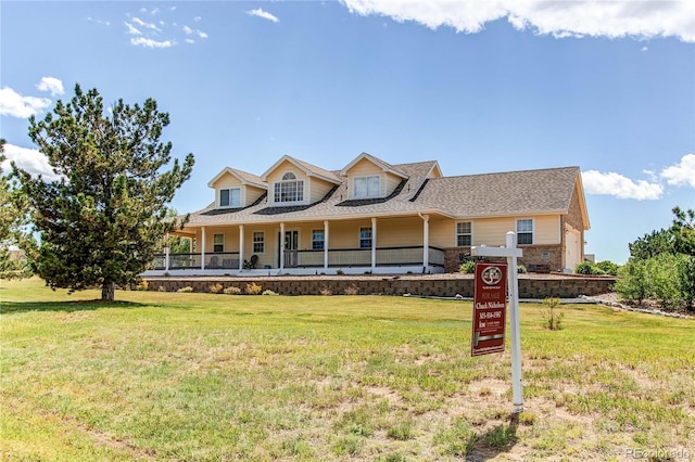 895 Antelope Dr W, Bennett, CO 80102 - farmhouse with a porch, a front lawn, and roof with shingles