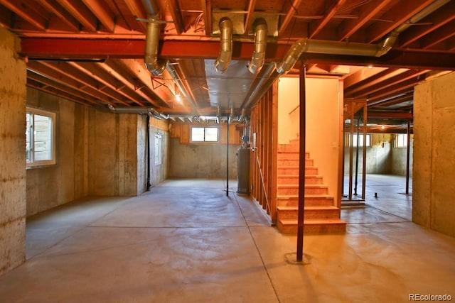 basement with gas water heater