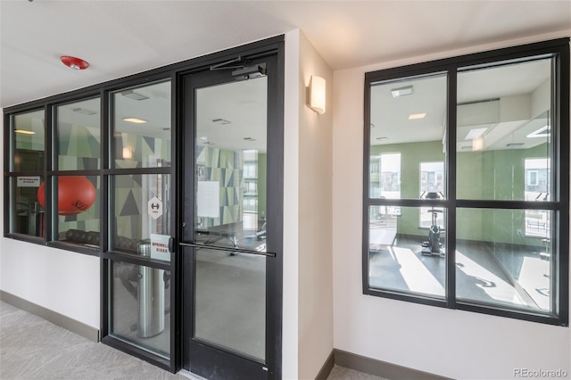 entryway featuring carpet floors