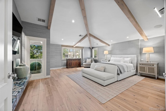 344 Saint Paul St, Denver, CO 80206 - bedroom with light wood-type flooring, baseboards, and recessed lighting