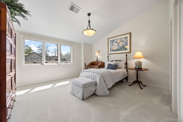 344 Saint Paul St, Denver, CO 80206 - bedroom with carpet, vaulted ceiling, and baseboards