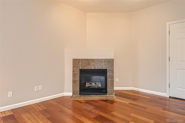 875 E 78th Ave Unit 9-2, Denver, CO 80229 - interior details featuring a fireplace, baseboards, and wood finished floors