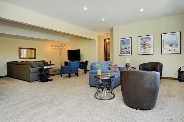 18202 Alta Vista Dr, Buena Vista, CO 81211 - carpeted living room featuring recessed lighting and baseboards
