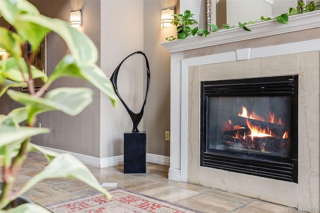 111 S Monroe St Unit B203, Denver, CO 80209 - detailed view of a tiled fireplace and baseboards