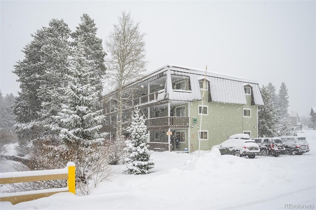 view of snowy exterior