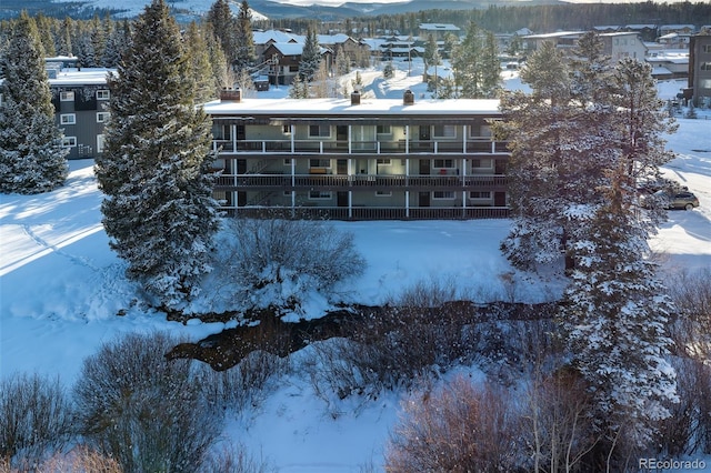 view of snowy aerial view