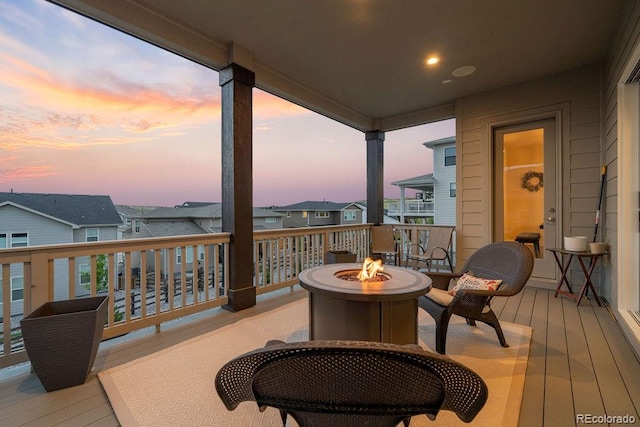 5390 Edenborn Way, Castle Rock, CO 80104 - deck featuring a fire pit and a residential view