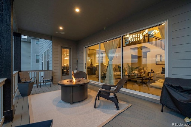 5390 Edenborn Way, Castle Rock, CO 80104 - view of patio with a fire pit and a wooden deck