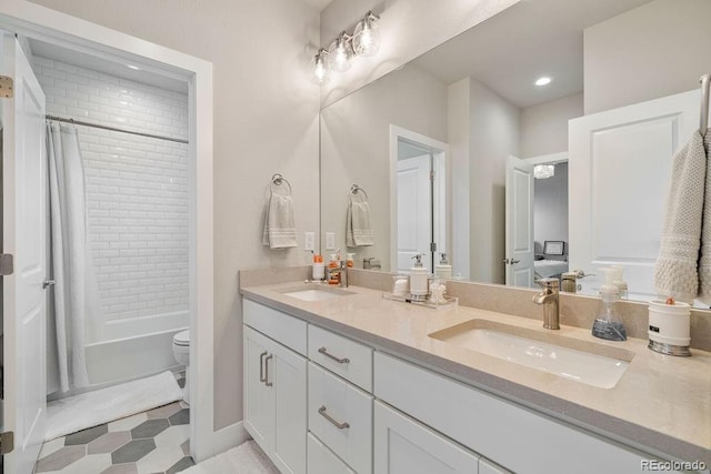 5390 Edenborn Way, Castle Rock, CO 80104 - bathroom featuring double vanity and shower / tub combo