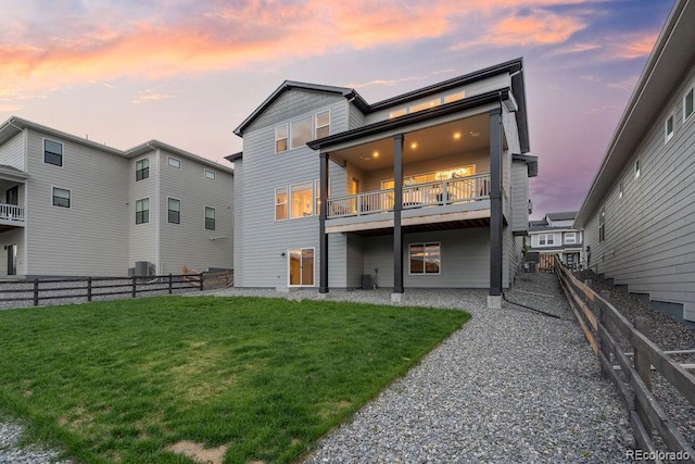 5390 Edenborn Way, Castle Rock, CO 80104 - rear view of property featuring a balcony and a fenced backyard