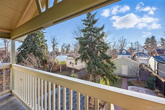 balcony with a residential view