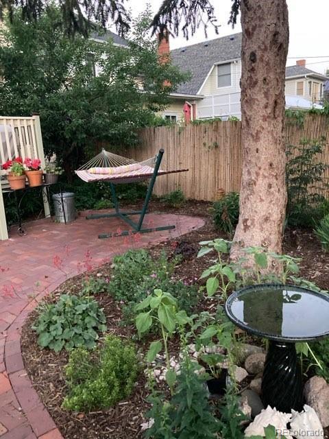 view of yard with a patio area and fence