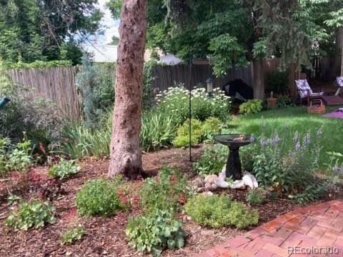 view of yard with fence