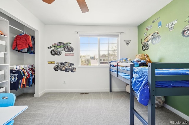 6565 W 99th Ave, Broomfield, CO 80021 - carpeted bedroom featuring baseboards, ceiling fan, and a closet