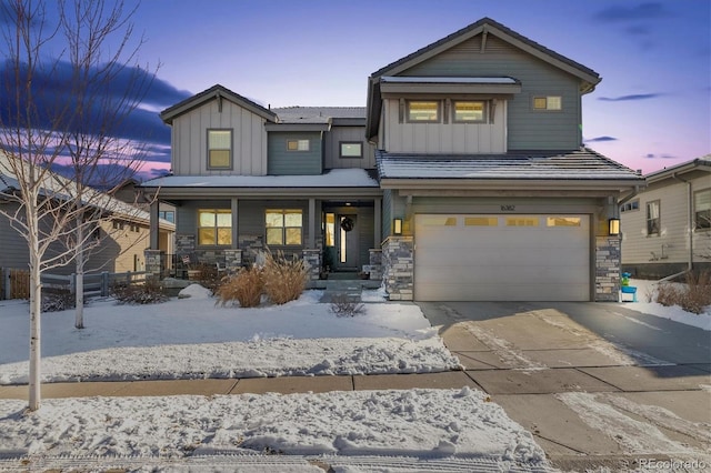 view of front of home with a garage