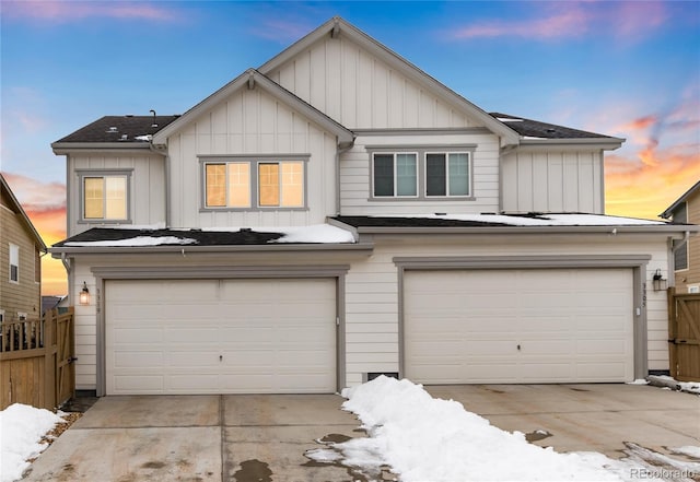 view of front facade with a garage