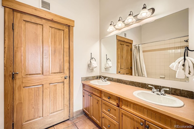 53 Hunki Dori Ct Unit 8905, Dillon, CO 80435 - full bathroom featuring double vanity, tile patterned flooring, and a shower with shower curtain