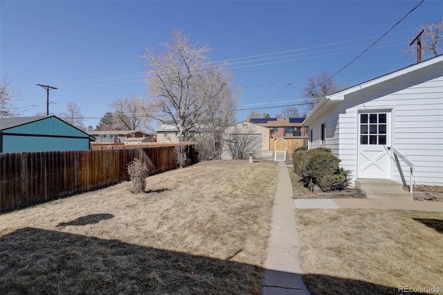 view of yard with fence