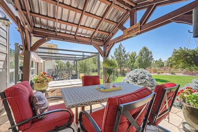 view of patio / terrace featuring a pergola