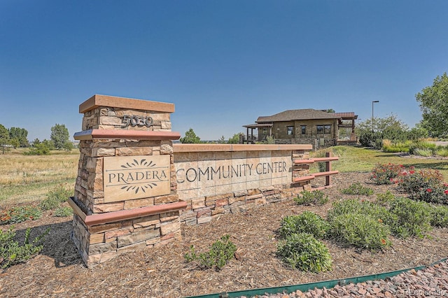 view of community sign