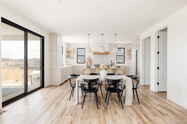 17252 Rose Mallow Ave, Parker, CO 80134 - dining room with recessed lighting, light wood-style flooring, baseboards, and visible vents