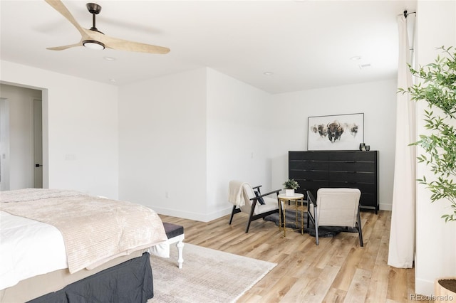 17252 Rose Mallow Ave, Parker, CO 80134 - bedroom featuring baseboards, light wood-type flooring, and ceiling fan