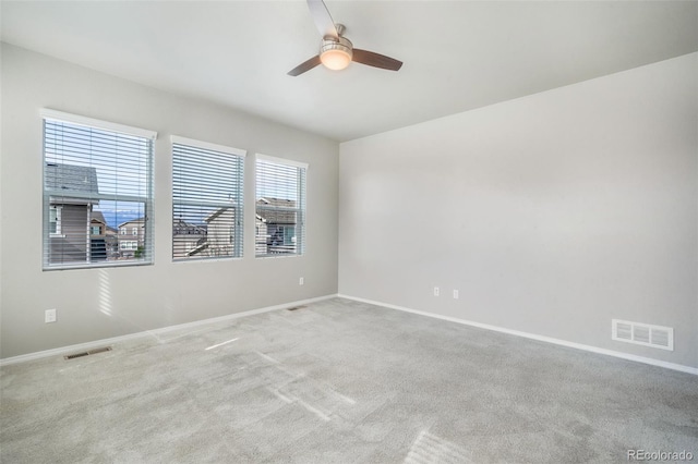 6093 Rowdy Dr, Colorado Springs, CO 80924 - carpeted empty room with baseboards, visible vents, and ceiling fan