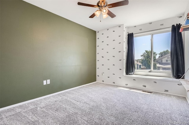 9385 Pepperwood Ln, Highlands Ranch, CO 80126 - carpeted spare room featuring ceiling fan and baseboards