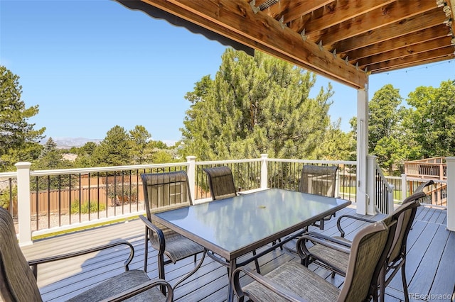 9385 Pepperwood Ln, Highlands Ranch, CO 80126 - deck featuring outdoor dining space