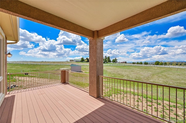 19045 Shiloh Ranch Dr, Colorado Springs, CO 80908 - wooden terrace with a rural view and a yard