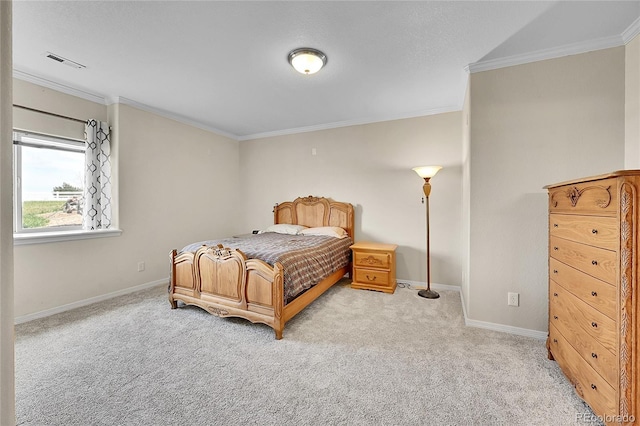 19045 Shiloh Ranch Dr, Colorado Springs, CO 80908 - bedroom with ornamental molding, carpet flooring, and baseboards