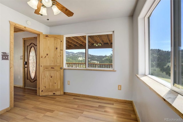 70 Elk Cir, Guffey, CO 80820 - unfurnished room with light wood-style floors and a ceiling fan