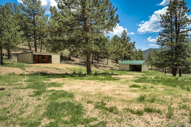 70 Elk Cir, Guffey, CO 80820 - view of yard with an outbuilding, an outdoor structure, and a view of countryside