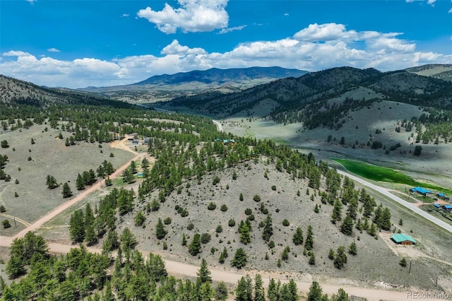 70 Elk Cir, Guffey, CO 80820 - aerial view of sparsely populated area with a mountain backdrop