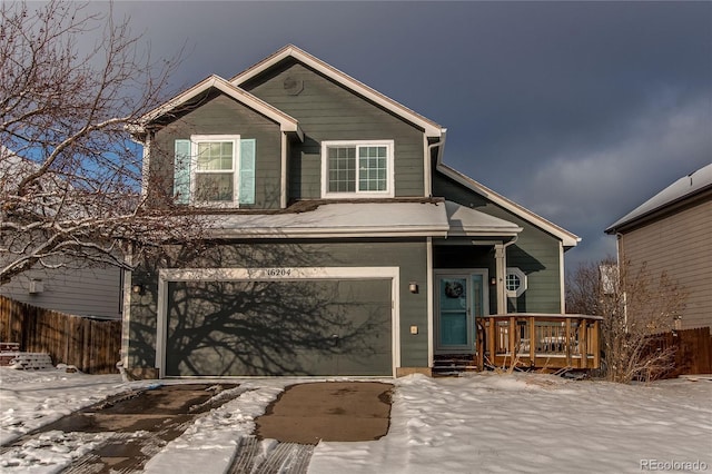 view of front of home with a garage