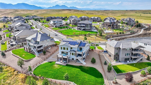 bird's eye view featuring a mountain view