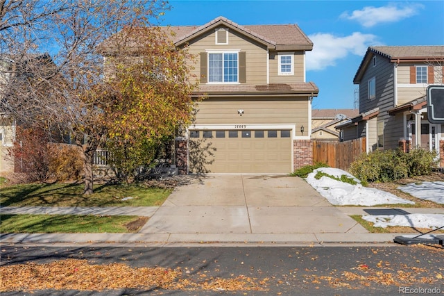 view of front of home with a garage