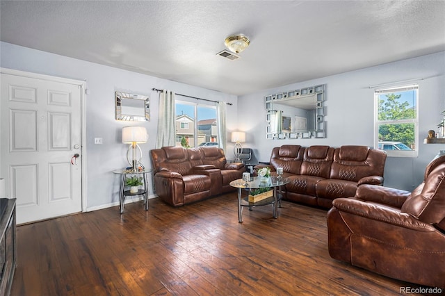 4528 Andes St, Denver, CO 80249 - living room with hardwood / wood-style flooring, plenty of natural light, and a textured ceiling